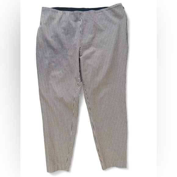 Women’s Checkered Slack Pants Brown & White Gingham Pull-On Skinny Pants size 16 - Picture 4 of 8